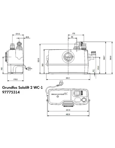 Канализационная установка Grundfos Sololift2 WC 1 сололифт купить в