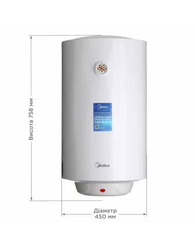 Бойлер Midea D80-15F1 (W) 80 литров, мокрый тэн - 2
