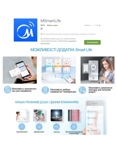 Водонагрівач Midea D50-15EFG (W), циліндричний, мокрий тен, WI FI - 7