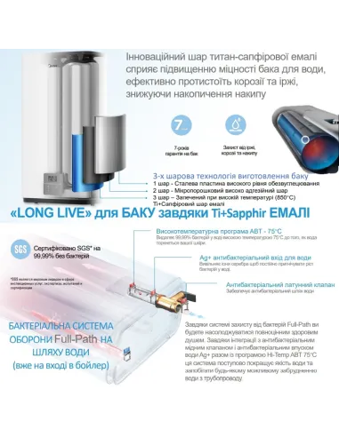 Водонагреватель Midea D100-20ED6 (D) плоский, сухой тэн WI FI - 11