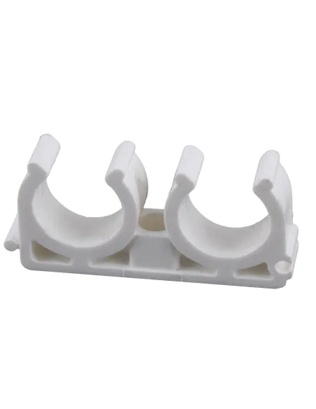 Крепление двойное для полипропиленовых труб Kalde PPR 29051 20 мм, белое (упаковка 100 шт) - 1