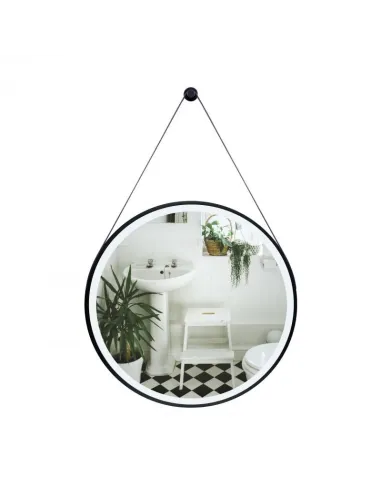 Зеркало для ванной Q-Tap Robin R600 Black QT13786502B, с LED-подсветкой - 1