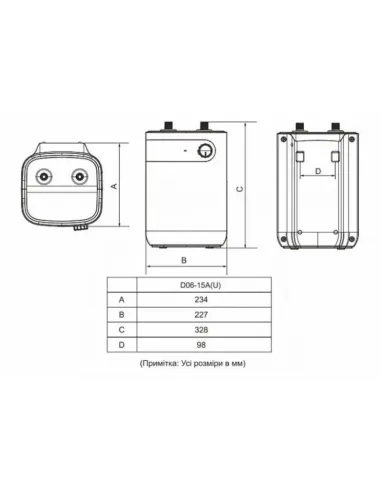 Бойлер Midea D06-15A(U), під мийкою, 5 л - 4