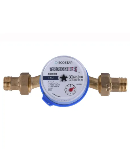 Счетчик для холодной воды Ecostar E-C 2,5 DN15 1/2 дюйма L110 со штуцером - 1