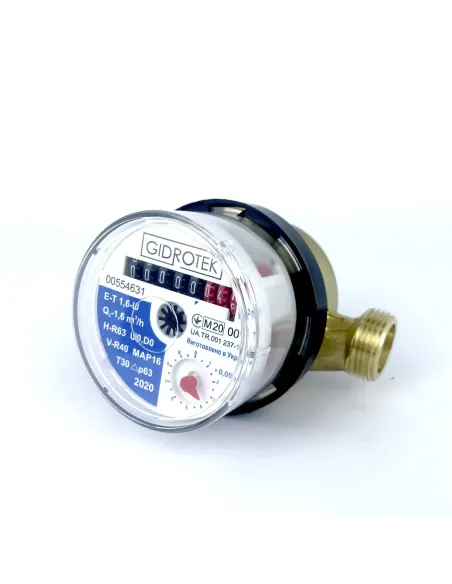 Лічильник для холодної води Gidrotek ET 1,6U 1/2 дюйма L110 зі штуцером - 3 Лічильник для холодної води Gidrotek ET 1,6U 1/2 дюйма L110 зі штуцером - 3