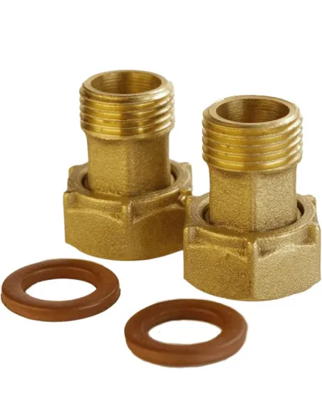 Комплект штуцерів латунний для лічильника VA Б2709-1КбА 3/4 дюйми ВР х 1/2 дюйми НР з прокладкою - 1 Комплект штуцерів латунний для лічильника VA Б2709-1КбА 3/4 дюйми ВР х 1/2 дюйми НР з прокладкою - 1