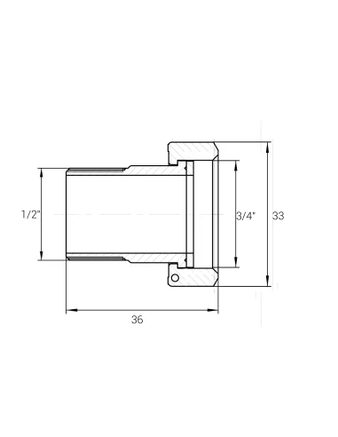 Комплект штуцерів латунний для лічильника VA Б2709-1КбА 3/4 дюйми ВР х 1/2 дюйми НР з прокладкою - 2