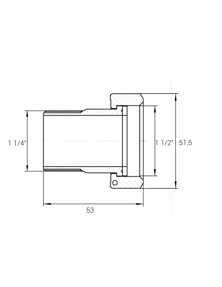 Комплект штуцеров никелированный для счетчика VA Б2748КбА(нк) 1 1/2 дюйма ВР х 1 1/4 дюйма НР с прокладкой - 2