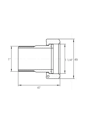 Комплект штуцеров никелированный для счетчика VA Б2745КбА(нк) 1 1/4 дюйма ВР х 1 дюйм НР с прокладкой - 2