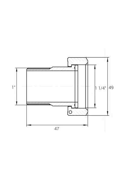Комплект штуцеров никелированный для счетчика VA Б2745КбА(нк) 1 1/4 дюйма ВР х 1 дюйм НР с прокладкой - 2