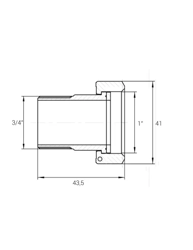 Комплект штуцерів нікельований для лічильника VA Б2715-1КбА(нк) 1 дюйм ВР х 3/4 дюйми НР з прокладкою - 2
