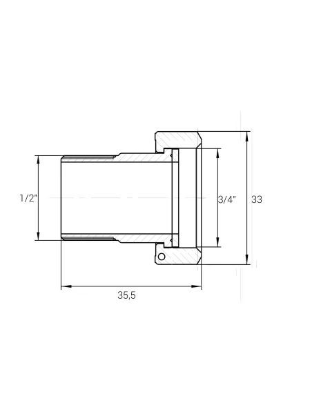 Комплект штуцерів нікельований для лічильника VA Б2709-1КбА(нк) 3/4 дюйми ВР х 1/2 дюйми НР з прокладкою - 2