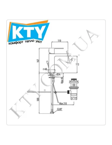 Смеситель для раковины в ванной с гигиеническим душем Tres Loft Colors 200.103.01 с донным клапаном, цвета/хром - 2