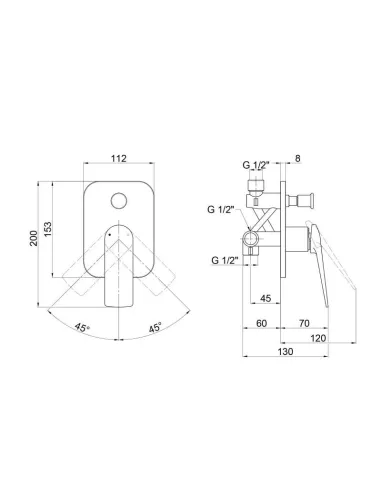 Змішувач для душу прихованого монтажу Q-Tap Vlasta 6028102NC, хром - 2