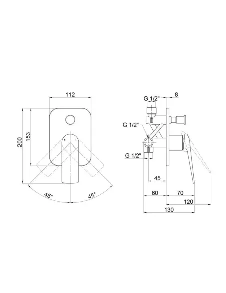Змішувач для душу прихованого монтажу Q-Tap Vlasta 6028102NC, хром - 2