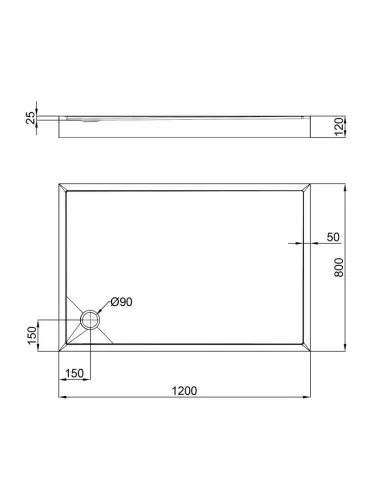 Душовий піддон прямокутний Q-Tap Tern 3012812, акрил. - 2