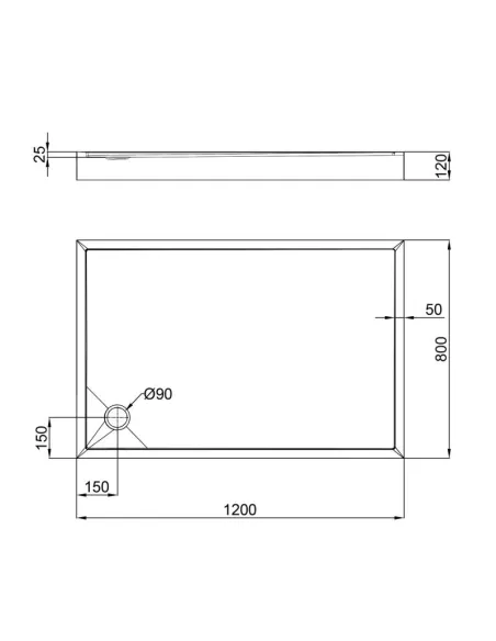 Душовий піддон прямокутний Q-Tap Tern 3012812, акрил. - 2