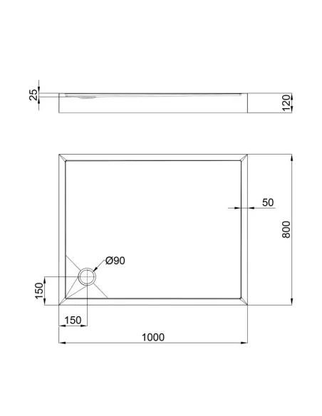 Душевой поддон прямоугольный Q-Tap Tern 301812C, акрил - 2
