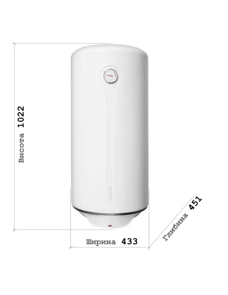 Бойлер із сухим ТЕНом Atlantic Ego Steatite 100 VM 100 D400-1-BC 1.2 кВт, 100 літрів - 2