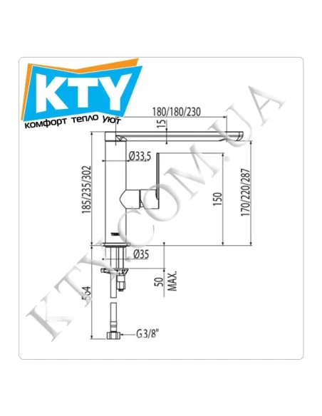 Смеситель для раковины в ванной с гигиеническим душем Tres Loft-Tres 200.205.02 без донного клапана, хром - 1