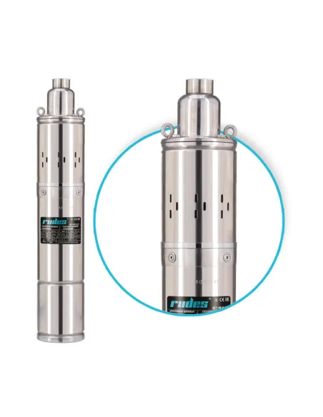 Шнековый насос для скважины Rudes 4S 1-40-0,37, кабель 10 метров, пульт защиты - 1