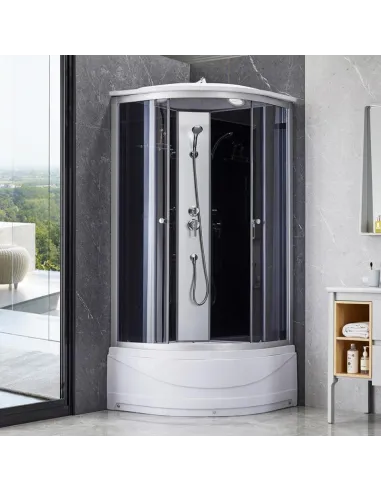 Гідробокс з високим піддоном Lidz Tani SB90x90.SAT.HIGH.GR, напівкруглий - 10