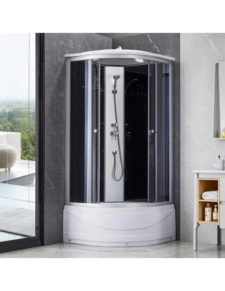 Гідробокс з високим піддоном Lidz Tani SB90x90.SAT.HIGH.GR, напівкруглий - 10