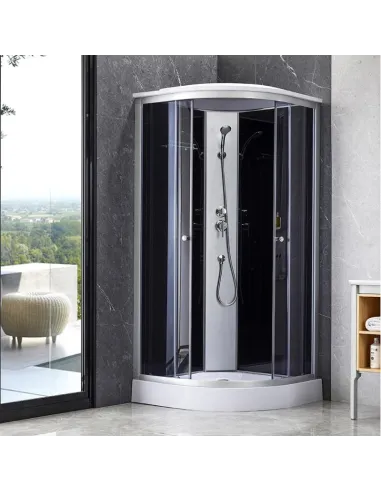 Гідробокс з низьким піддоном Lidz Tani SB90x90.SAT.LOW.GR, напівкруглий - 10