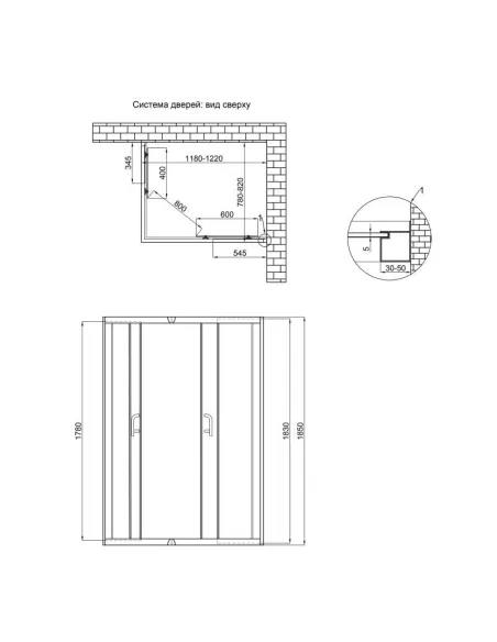 Душевая кабина без поддона Lidz Wawel SC120x80.SAT.LOW.FR, прямоугольная - 2
