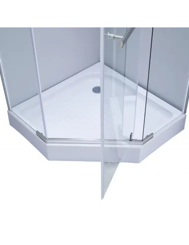 Душова кабіна з піддоном Lidz Dozorca SC90x90.CRM.LOW.TR, п`ятикутна - 3
