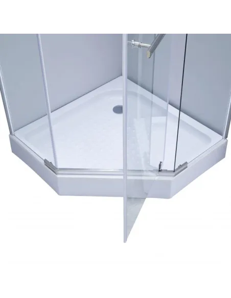 Душова кабіна з піддоном Lidz Dozorca SC90x90.CRM.LOW.TR, п`ятикутна - 3