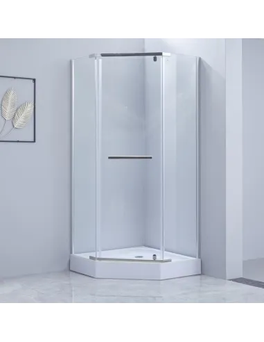 Душова кабіна з піддоном Lidz Dozorca SC90x90.CRM.LOW.TR, п`ятикутна - 7