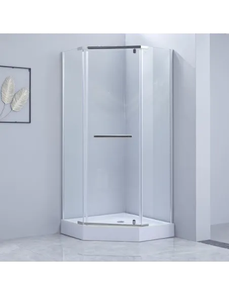 Душова кабіна з піддоном Lidz Dozorca SC90x90.CRM.LOW.TR, п`ятикутна - 7