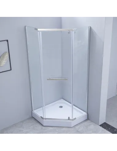 Душова кабіна з піддоном Lidz Dozorca SC90x90.CRM.LOW.TR, п`ятикутна - 8