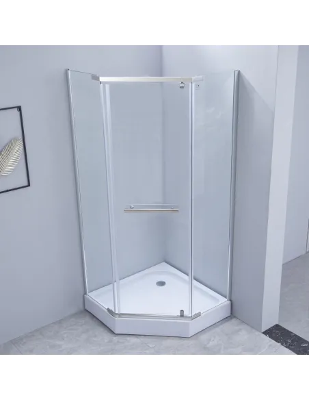 Душова кабіна з піддоном Lidz Dozorca SC90x90.CRM.LOW.TR, п`ятикутна - 8