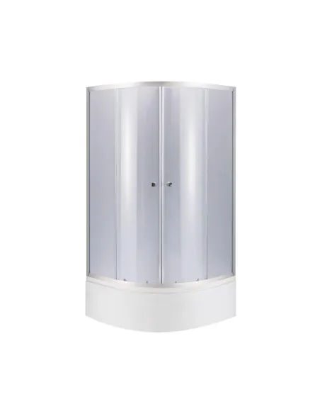 Душова кабіна з піддоном Lidz Latwa SC80x80.SAT.HIGH.GR Kapielka, напівкругла - 1