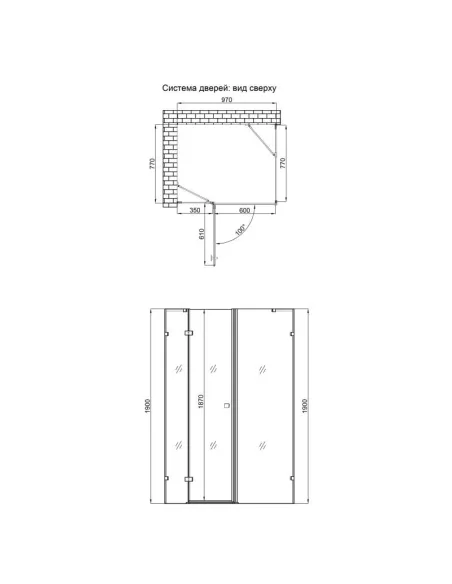 Душова кабіна без піддону Q - Тap Capricorn CRM1018RC6 CalcLess, прямокутна - 2