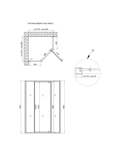 Душова кабіна без піддону Q-Tap Leo CRM10995 - AC6 CalcLess, п`ятикутна - 2