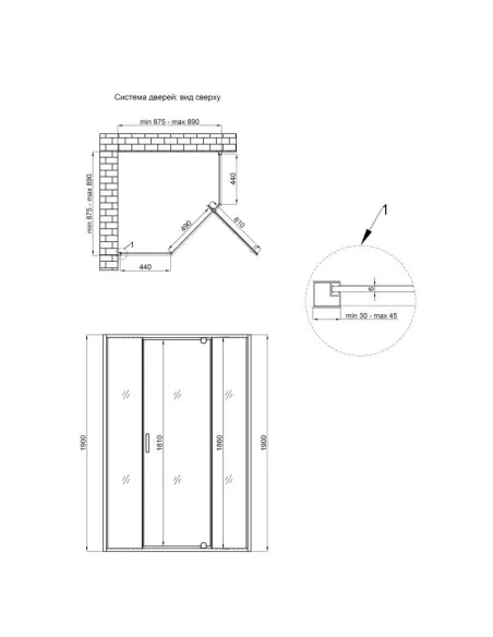 Душова кабіна без піддону Q-Tap Leo CRM10995 - AC6 CalcLess, п`ятикутна - 2