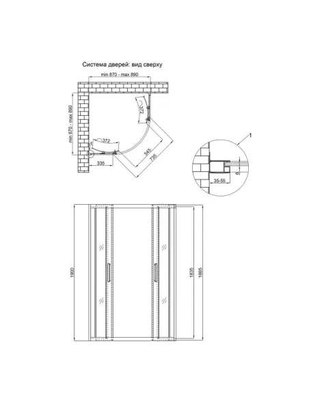 Душевая кабина без поддона Q-Тap Taurus CRM1099AC6, полукруглая - 3