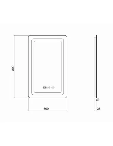 Дзеркало для ванної кімнати Q-Tap Mideya DC - F911, з LED - підсвічуванням - 2