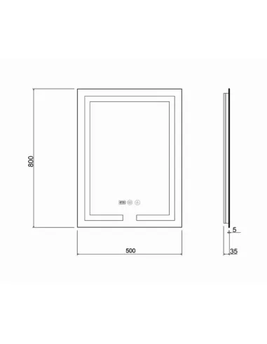 Зеркало для ванной Q-Tap Mideya DC-F936, с LED-подсветкой - 2