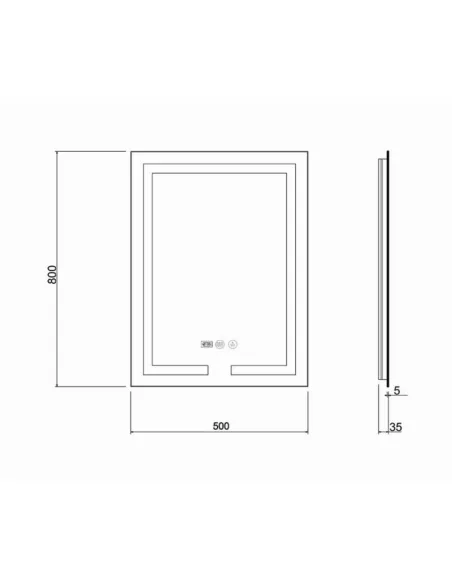 Зеркало для ванной Q-Tap Mideya DC-F936, с LED-подсветкой - 2