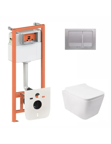 Инсталляция с унитазом и кнопкой Q-Tap Nest QT05335170W0133M425M06029SAT 3 в 1, 3/8 л - 1