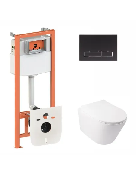 Інсталяція з унітазом та кнопкою Q-Tap Nest QT16335178W0133M425M08V1091MB 3 в 1, 3/8 л - 1