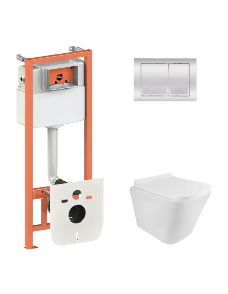 Інсталяція з унітазом та кнопкою Q-Tap Nest QT1733052ERW0133M425M06028CRM 3 в 1, 3/8 л - 1