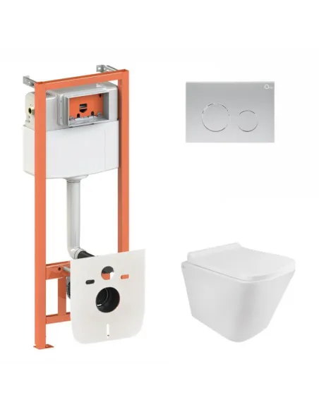 Інсталяція з унітазом та кнопкою Q-Tap Nest QT1733052ERW0133M425M11111SAT 3 в 1, 3/8 л - 1