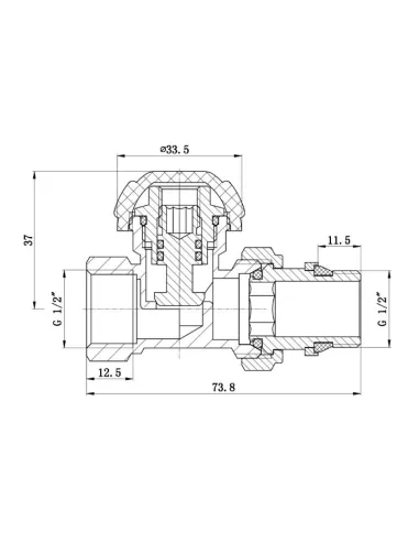Кран для радиатора прямой SD Forte Powerful SF231W15 с антипротечкой 1/2 дюйма - 2