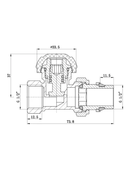 Кран для радиатора прямой SD Forte Powerful SF231W15 с антипротечкой 1/2 дюйма - 2