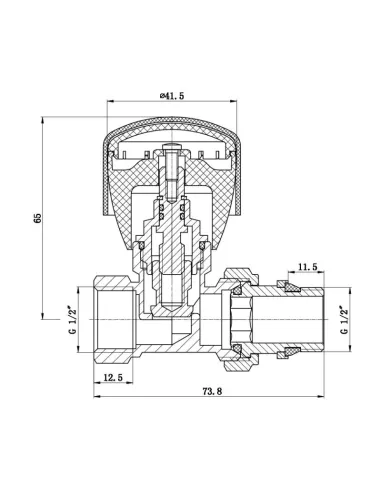 Кран для радиатора прямой SD Forte Powerful ВН SF230W15 с антипротечкой 1/2 дюйма - 2